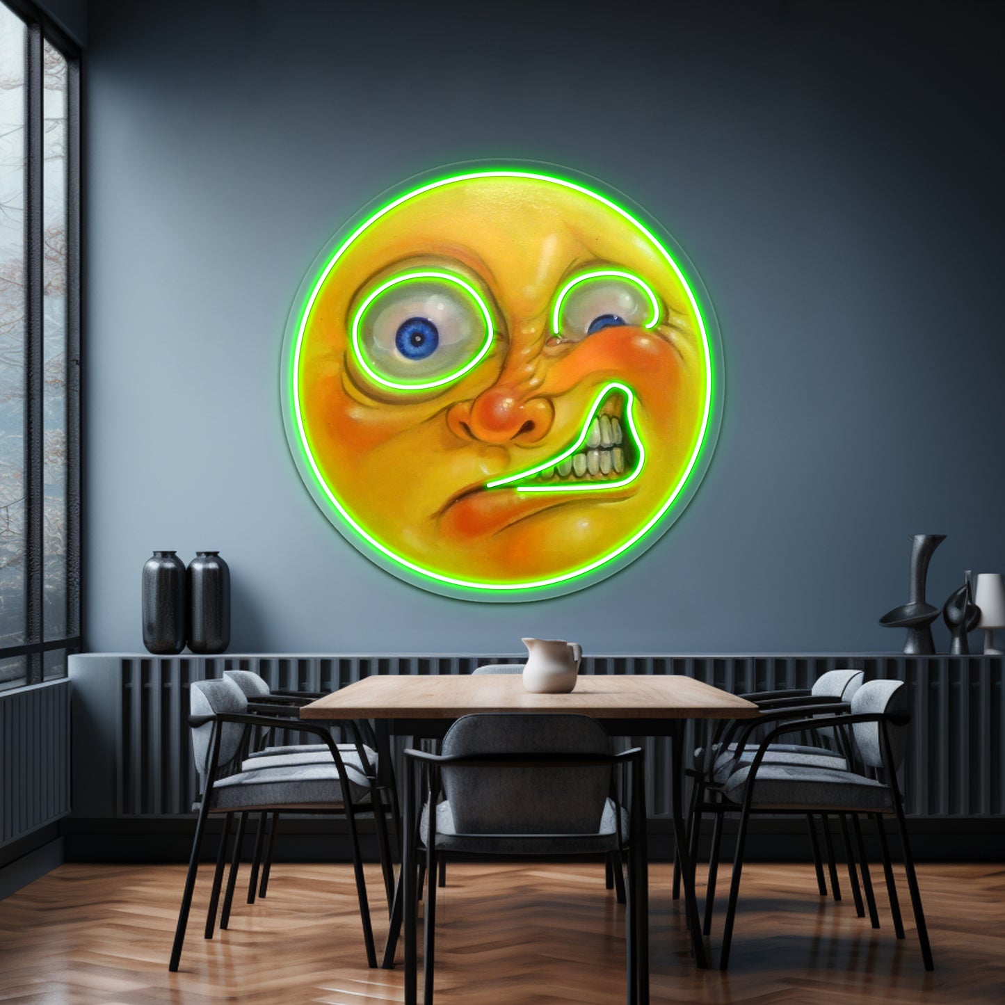 Yellow Jelly Head Artwork Led Neon Signs