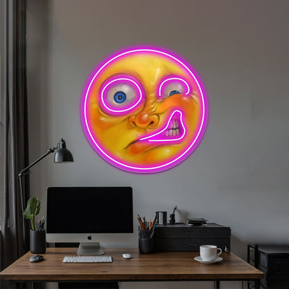 Yellow Jelly Head Artwork Led Neon Signs