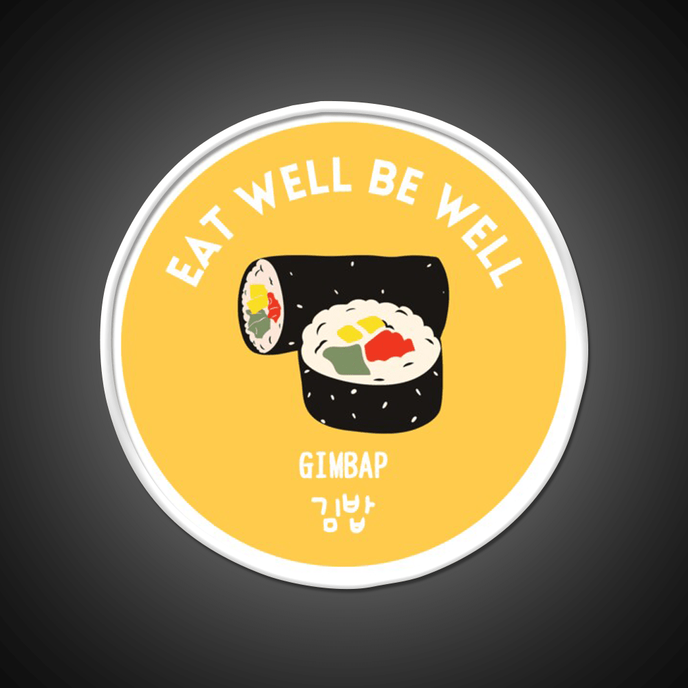 Yellow Korean Rice Roll Gimbap Street Food Snack Food Led Neon Sign Rgb Color - Shineneon