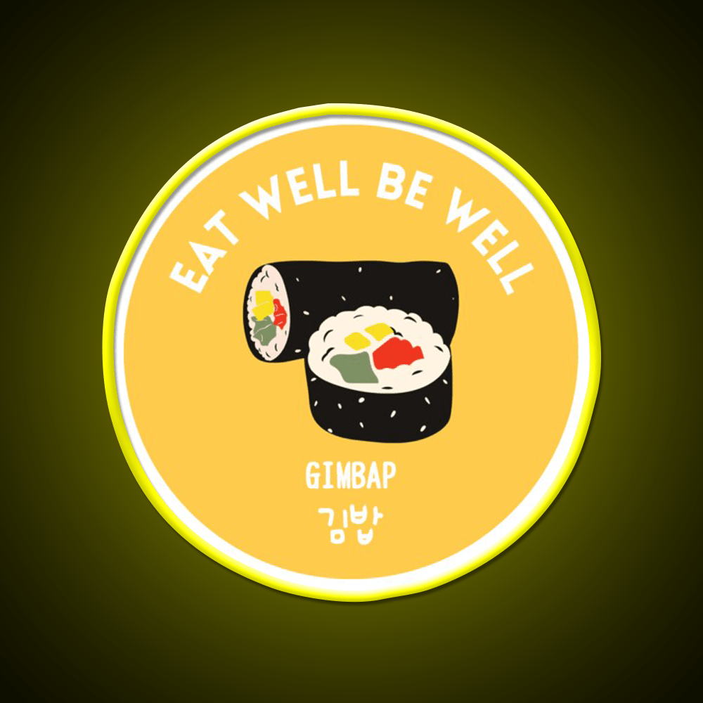Yellow Korean Rice Roll Gimbap Street Food Snack Food Led Neon Sign Rgb Color - Shineneon