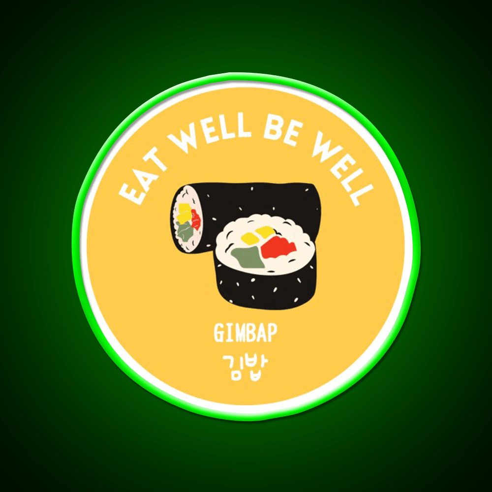Yellow Korean Rice Roll Gimbap Street Food Snack Food Led Neon Sign Rgb Color - Shineneon