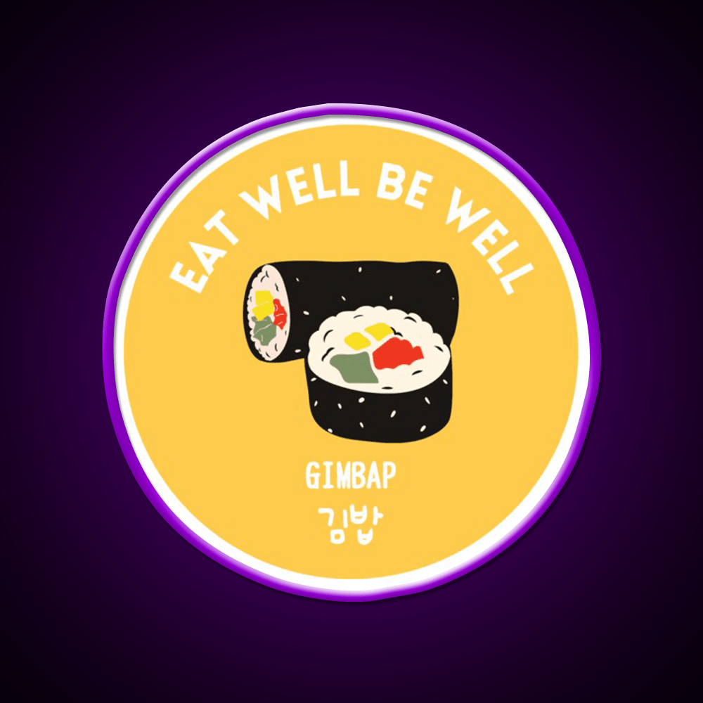 Yellow Korean Rice Roll Gimbap Street Food Snack Food Led Neon Sign Rgb Color - Shineneon