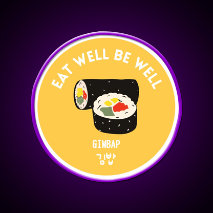 Yellow Korean Rice Roll Gimbap Street Food Snack Food Led Neon Sign Rgb Color - Shineneon