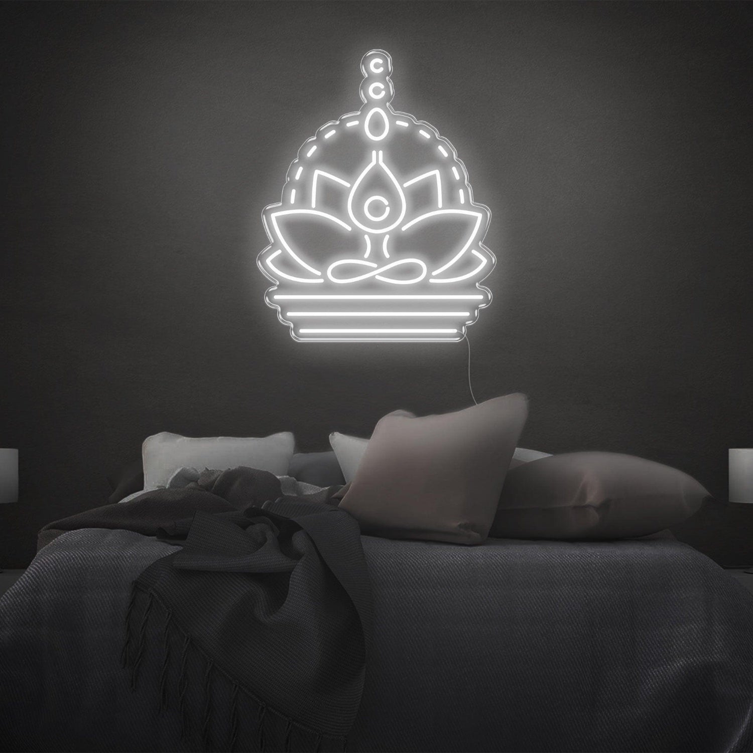 Yellow Lotus Buddha Led Neon Sign For Bedroom Yoga Meditation Room Decor | Shineneon