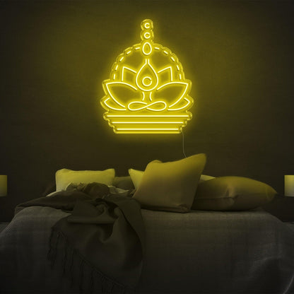 Yellow Lotus Buddha Led Neon Sign For Bedroom Yoga Meditation Room Decor | Shineneon