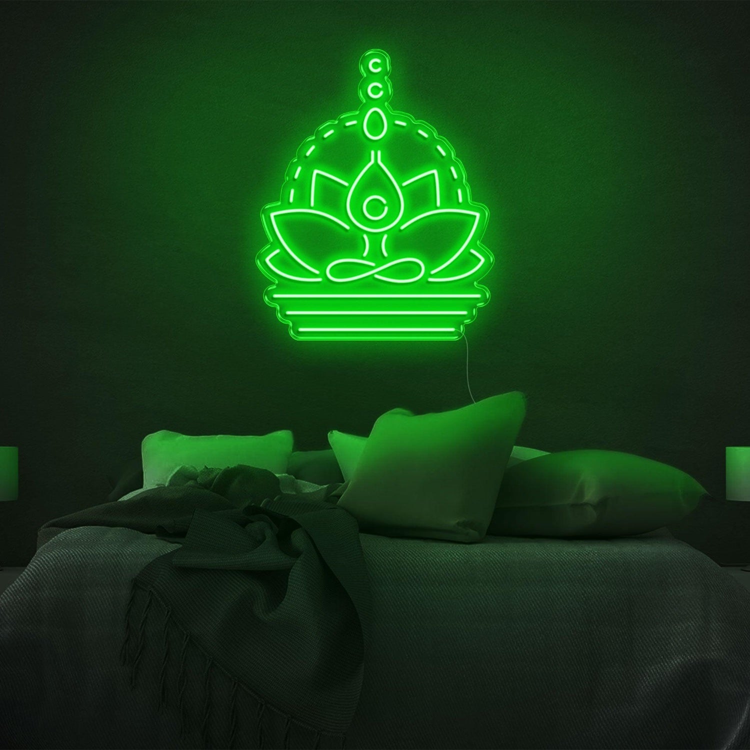 Yellow Lotus Buddha Led Neon Sign For Bedroom Yoga Meditation Room Decor | Shineneon