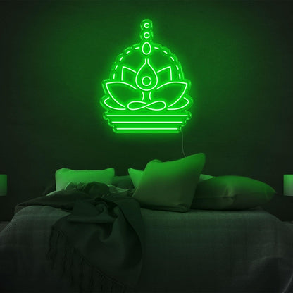 Yellow Lotus Buddha Led Neon Sign For Bedroom Yoga Meditation Room Decor | Shineneon