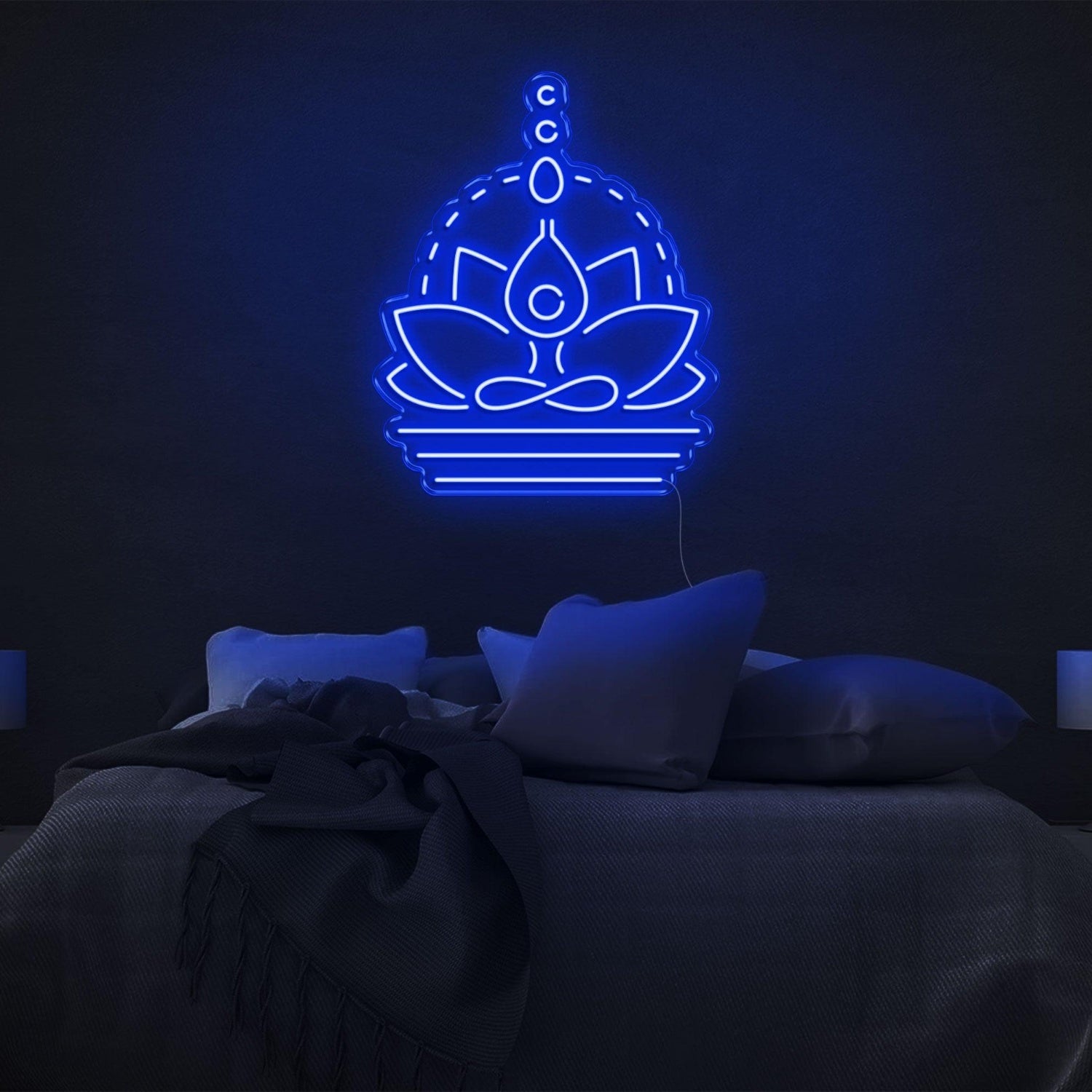 Yellow Lotus Buddha Led Neon Sign For Bedroom Yoga Meditation Room Decor | Shineneon