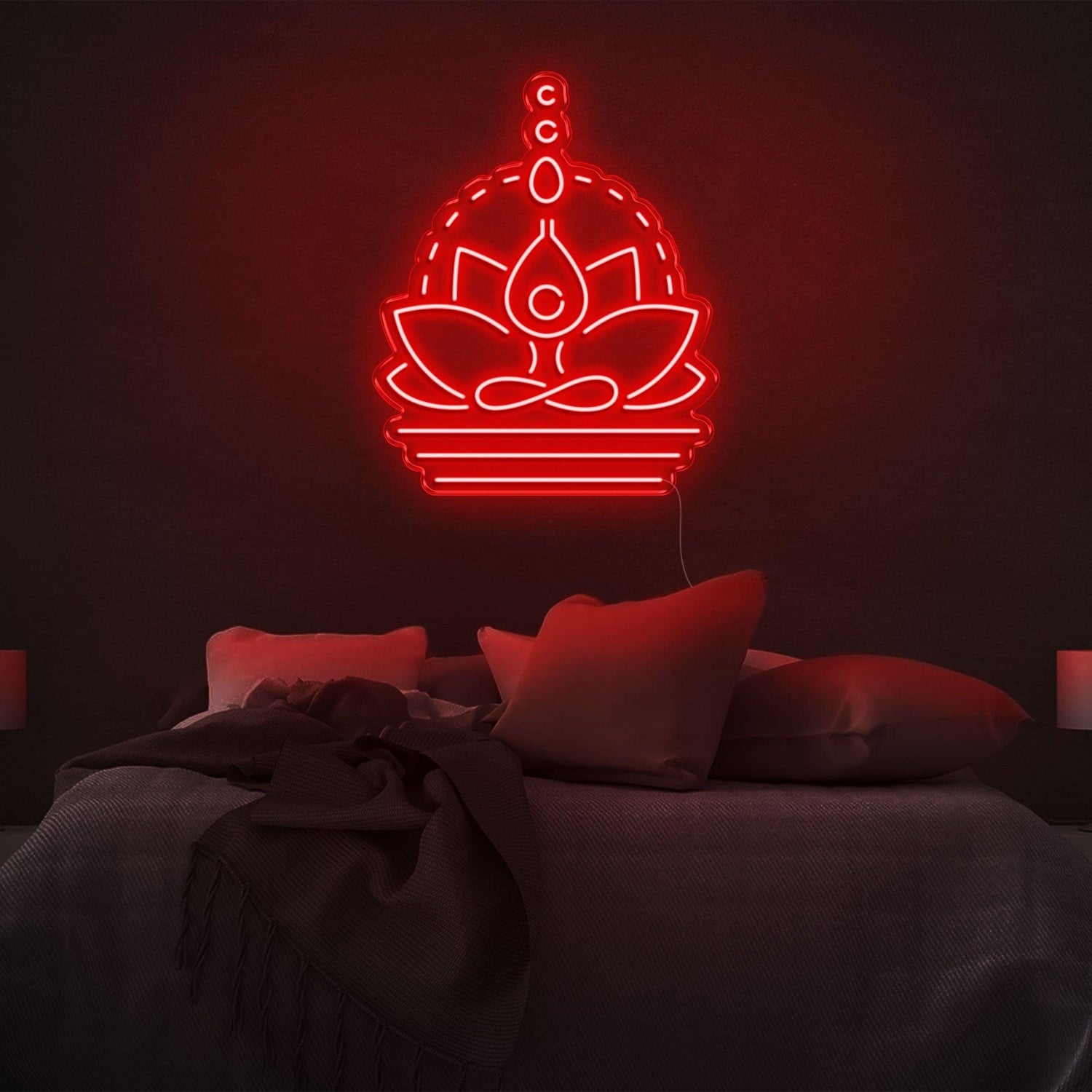 Yellow Lotus Buddha Led Neon Sign For Bedroom Yoga Meditation Room Decor | Shineneon