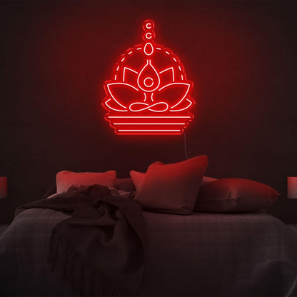Yellow Lotus Buddha Led Neon Sign For Bedroom Yoga Meditation Room Decor | Shineneon