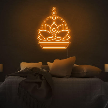 Yellow Lotus Buddha Led Neon Sign For Bedroom Yoga Meditation Room Decor | Shineneon