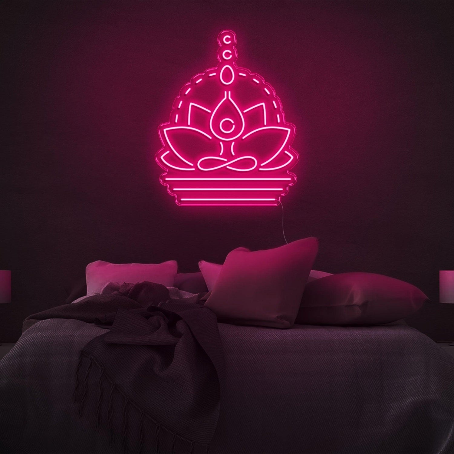 Yellow Lotus Buddha Led Neon Sign For Bedroom Yoga Meditation Room Decor | Shineneon