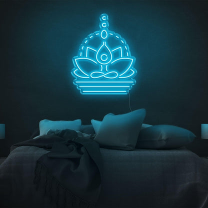Yellow Lotus Buddha Led Neon Sign For Bedroom Yoga Meditation Room Decor | Shineneon
