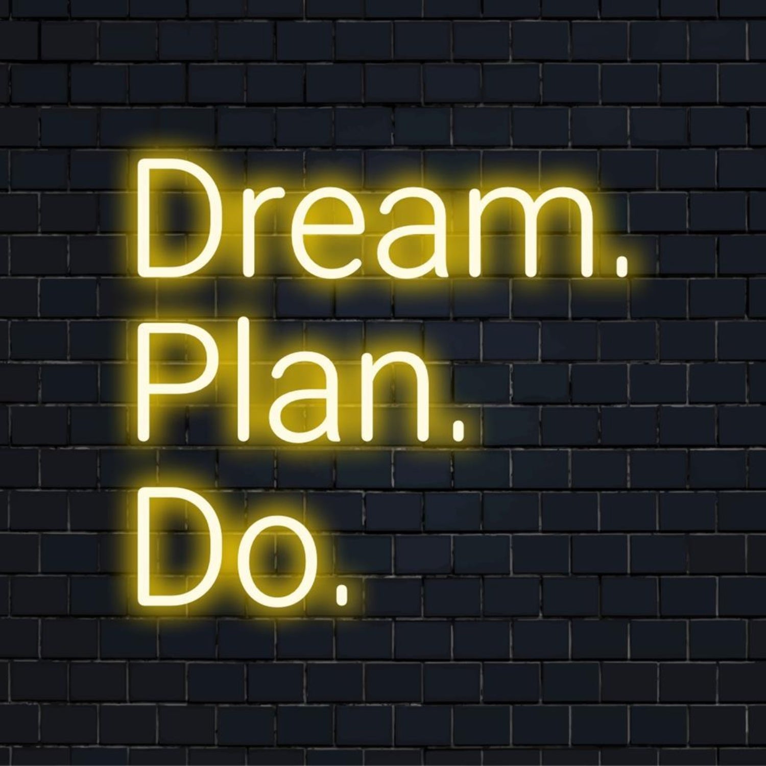 Yellow Modern Dream Plan Do Led Neon Sign For Home Office Studio Wall Decor | Shineneon