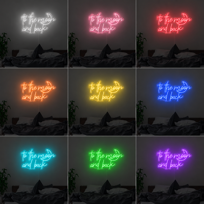 Yellow Moon Bedroom LED Neon Sign color grid