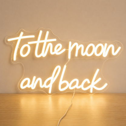 Yellow Moon Wall Decor LED Neon Sign main product image