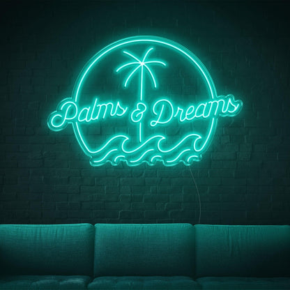 Yellow Palms Dreams Led Neon Sign For Tropical Indoor Decor | Shineneon