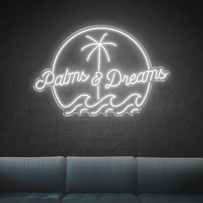 Yellow Palms Dreams Led Neon Sign For Tropical Indoor Decor | Shineneon