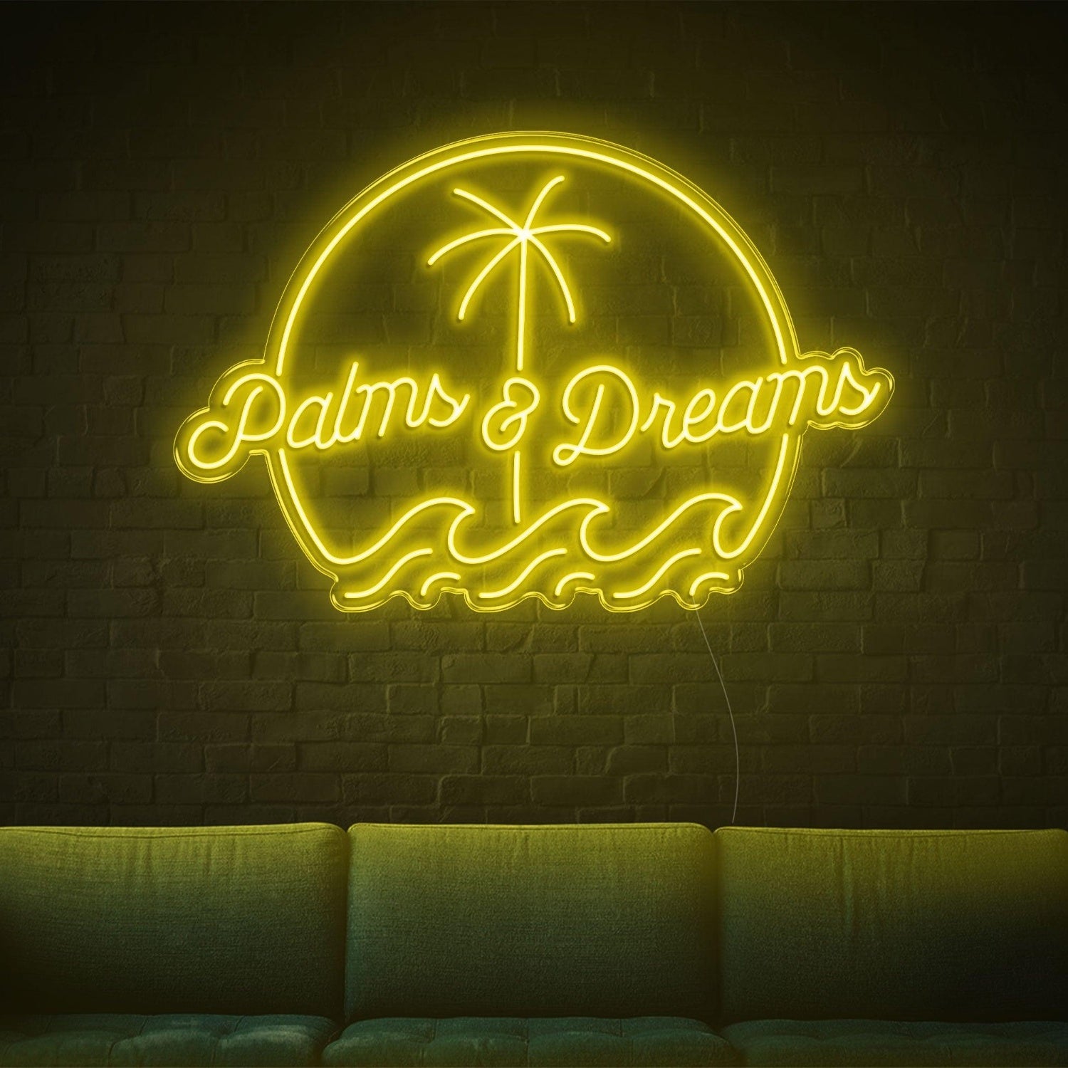 Yellow Palms Dreams Led Neon Sign For Tropical Indoor Decor | Shineneon