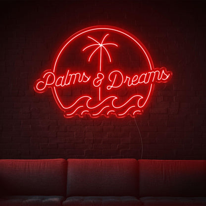 Yellow Palms Dreams Led Neon Sign For Tropical Indoor Decor | Shineneon