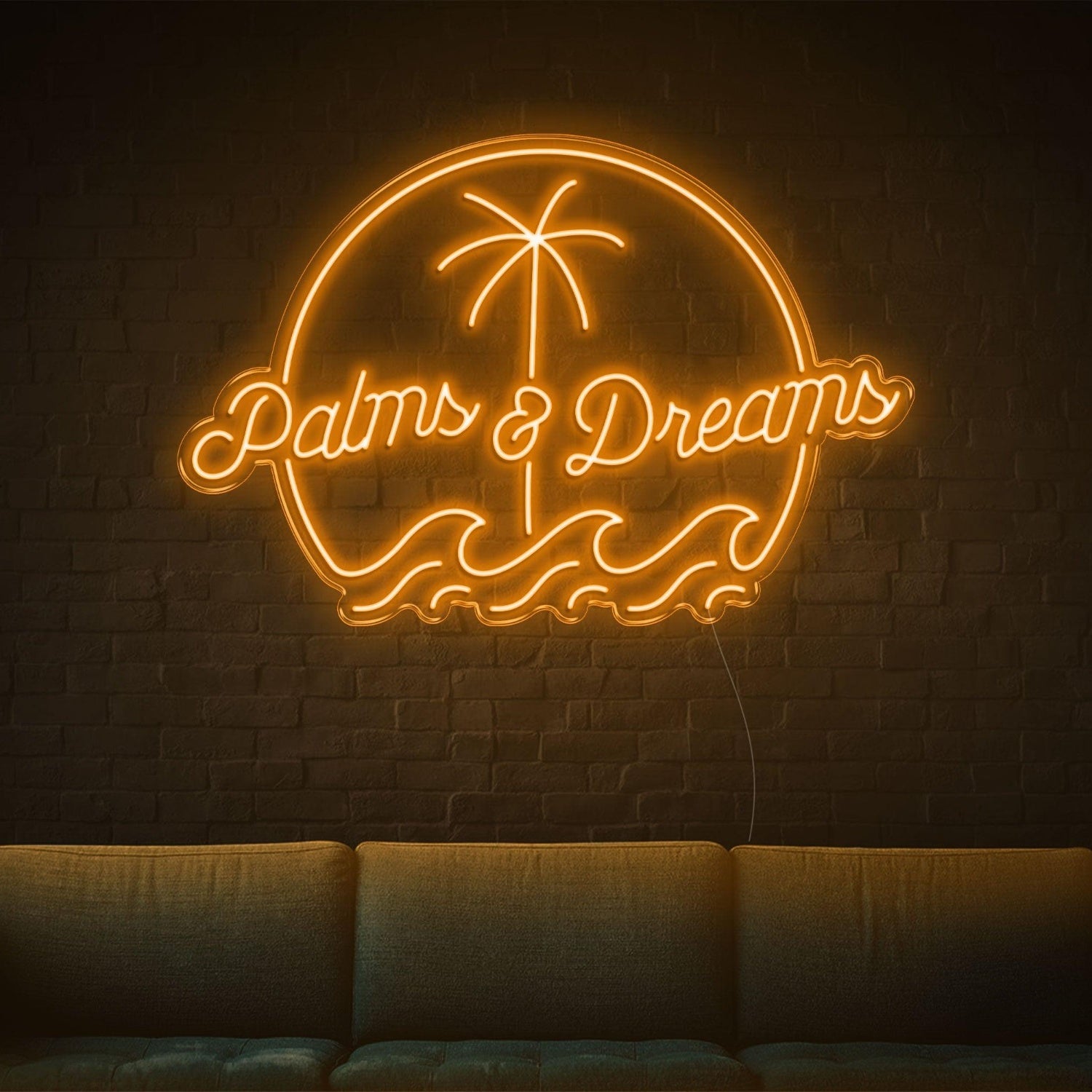 Yellow Palms Dreams Led Neon Sign For Tropical Indoor Decor | Shineneon