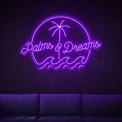 Yellow Palms Dreams Led Neon Sign For Tropical Indoor Decor | Shineneon