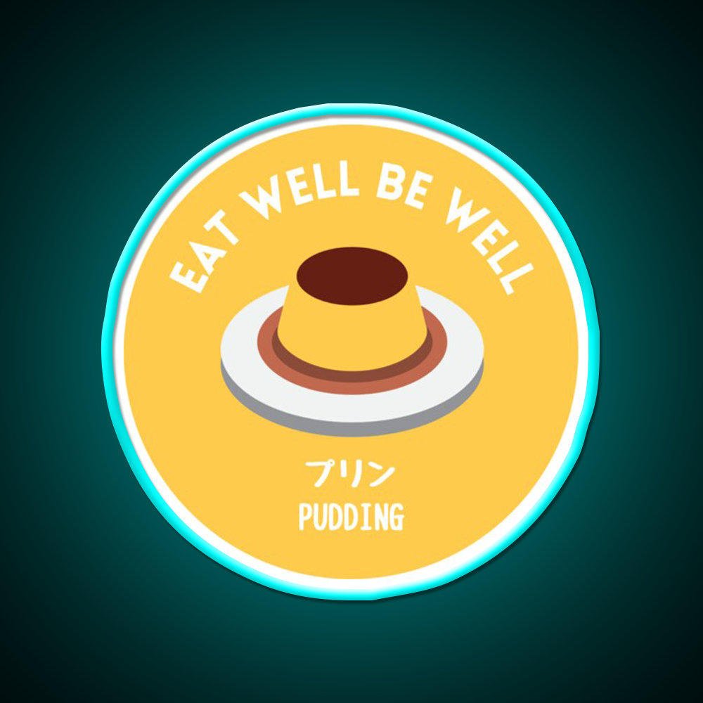 Yellow Pudding Japanese Cafe Food Dessert Snack Food Led Neon Sign Rgb Color