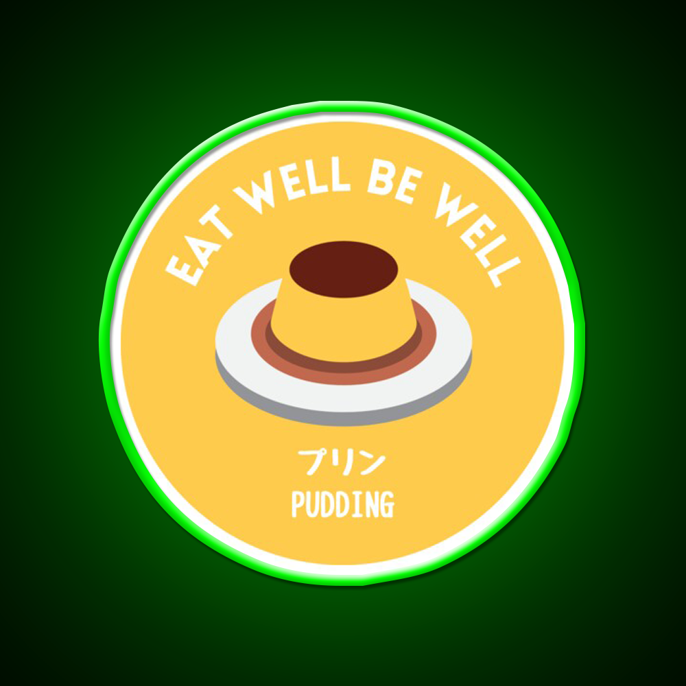 Yellow Pudding Japanese Cafe Food Dessert Snack Food Led Neon Sign Rgb Color