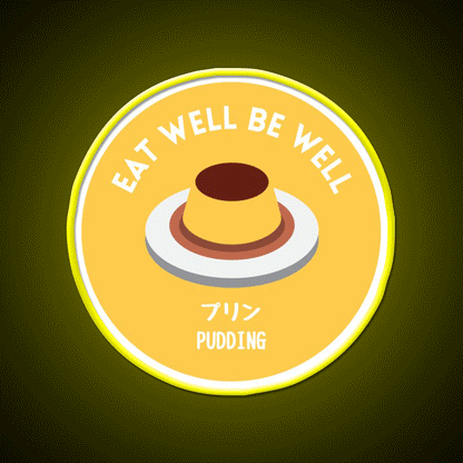 Yellow Pudding Japanese Cafe Food Dessert Snack Food Led Neon Sign Rgb Color