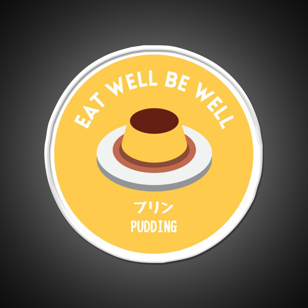 Yellow Pudding Japanese Cafe Food Dessert Snack Food Led Neon Sign Rgb Color
