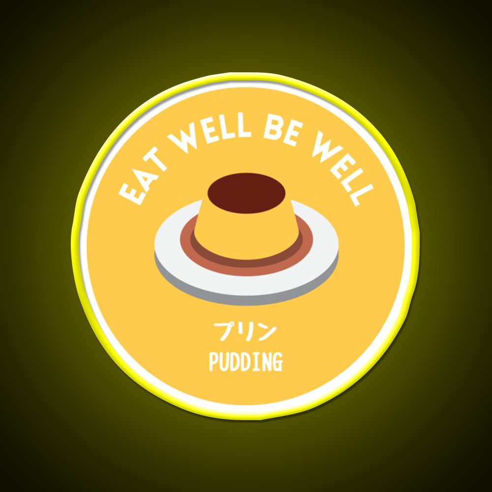Yellow Pudding Japanese Cafe Food Dessert Snack Food Led Neon Sign Rgb Color