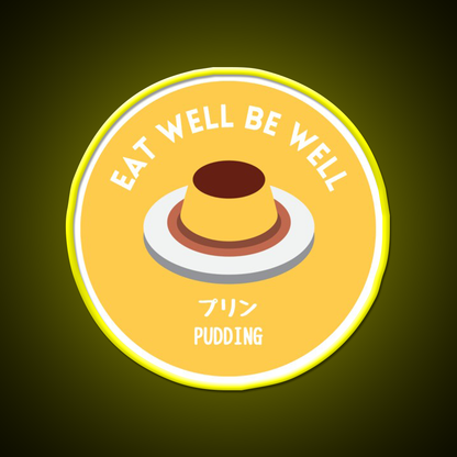 Yellow Pudding Japanese Cafe Food Dessert Snack Food Led Neon Sign Rgb Color