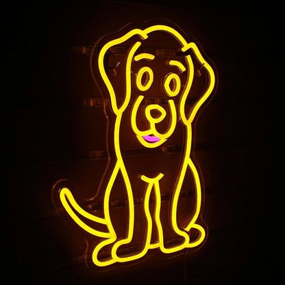 Yellow Purple Cartoon Dog Led Neon Sign For Kids Room Pet Cafe Decor | Shineneon