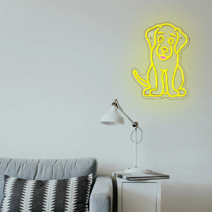 Yellow Purple Cartoon Dog Led Neon Sign For Kids Room Pet Cafe Decor | Shineneon