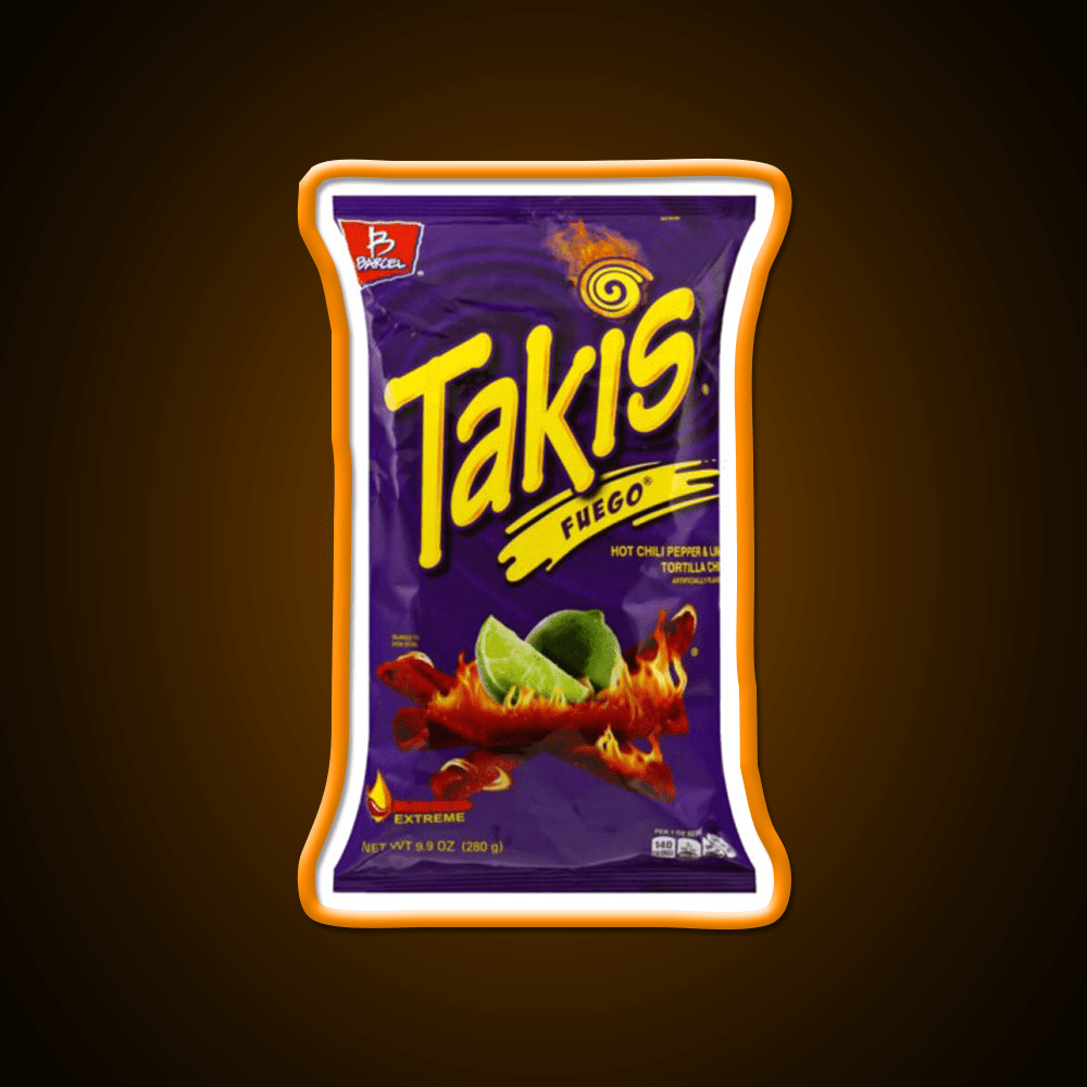 Yellow Purple Takis Snack Kids Packet Snack Food Led Neon Sign Rgb Color - Shineneon