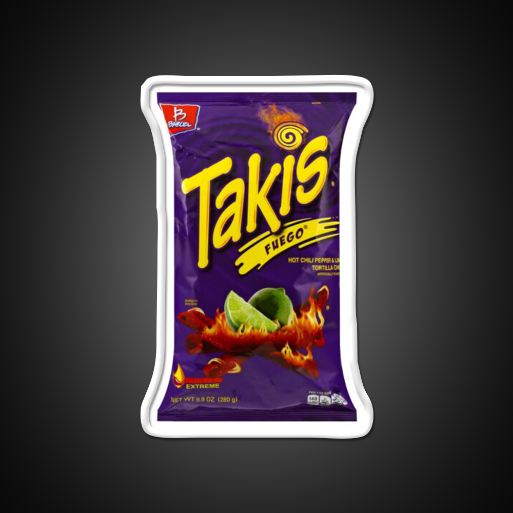 Yellow Purple Takis Snack Kids Packet Snack Food Led Neon Sign Rgb Color