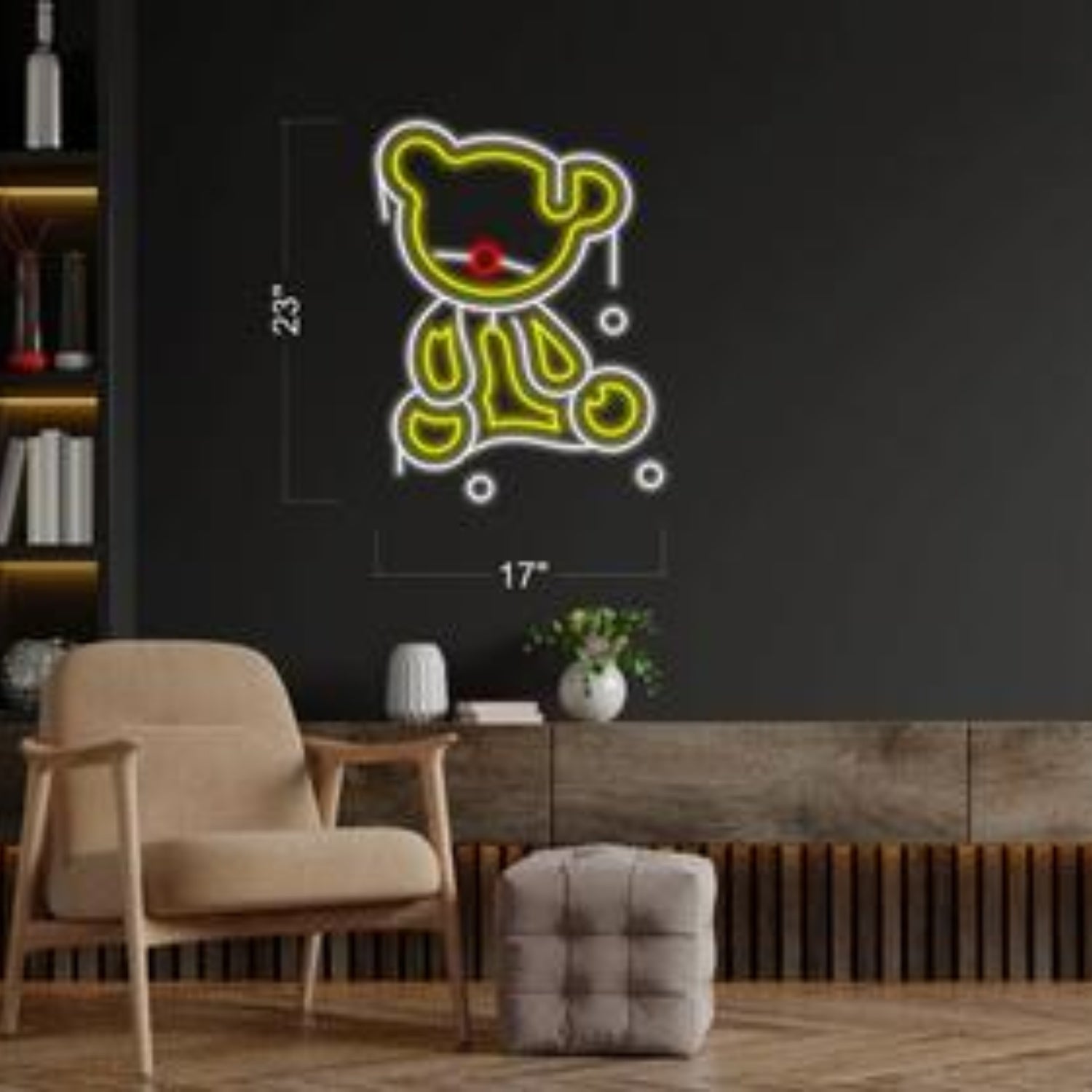 Yellow Red Bear Led Neon Sign For Wall Art Indoor Decor | Shineneon