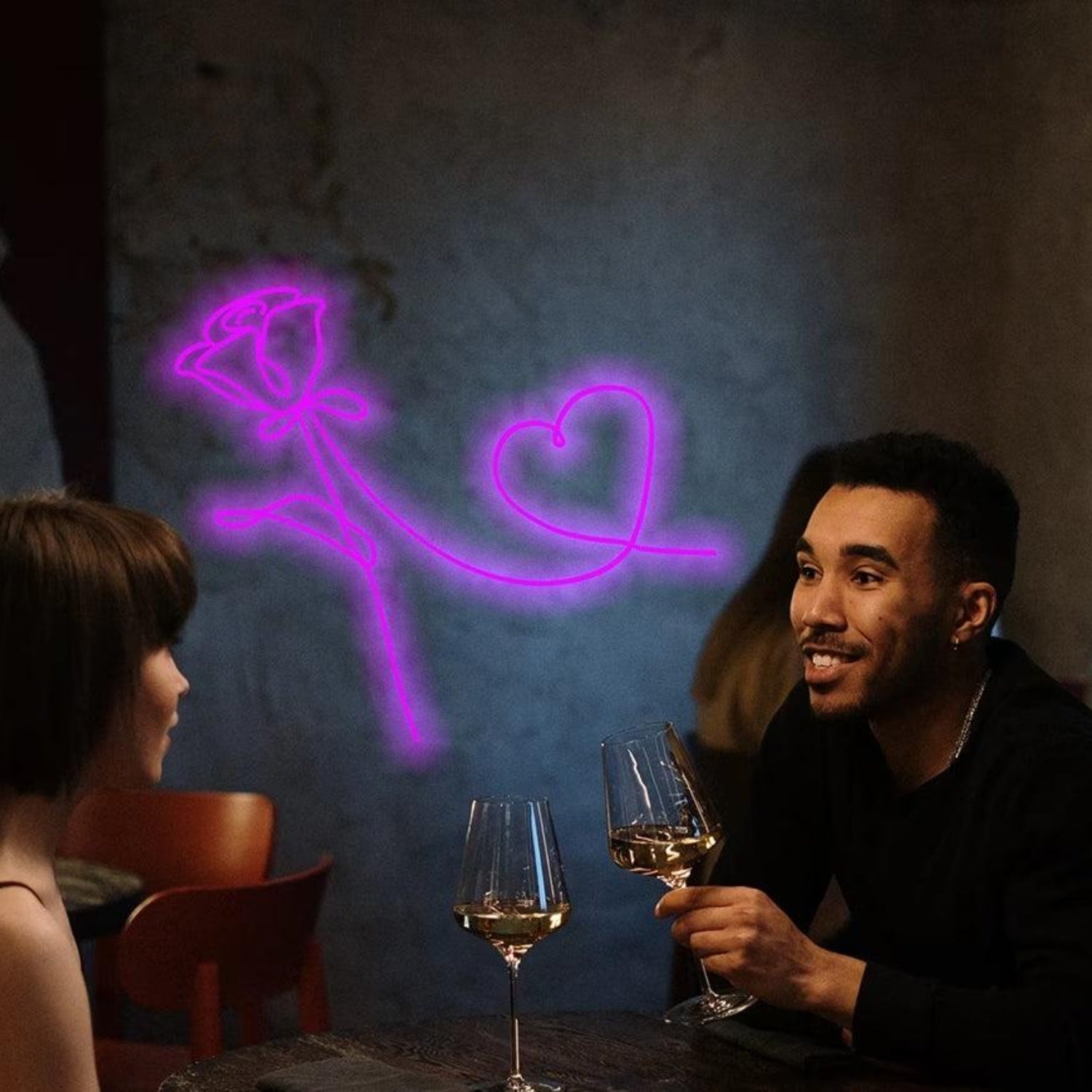 Yellow Rose Heart Led Neon Sign Valentine Cafe Decor | Shineneon