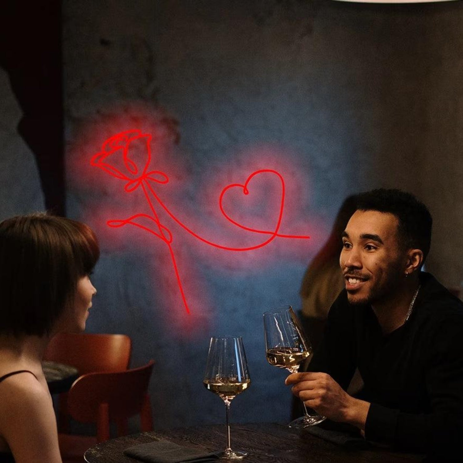 Yellow Rose Heart Led Neon Sign Valentine Cafe Decor | Shineneon