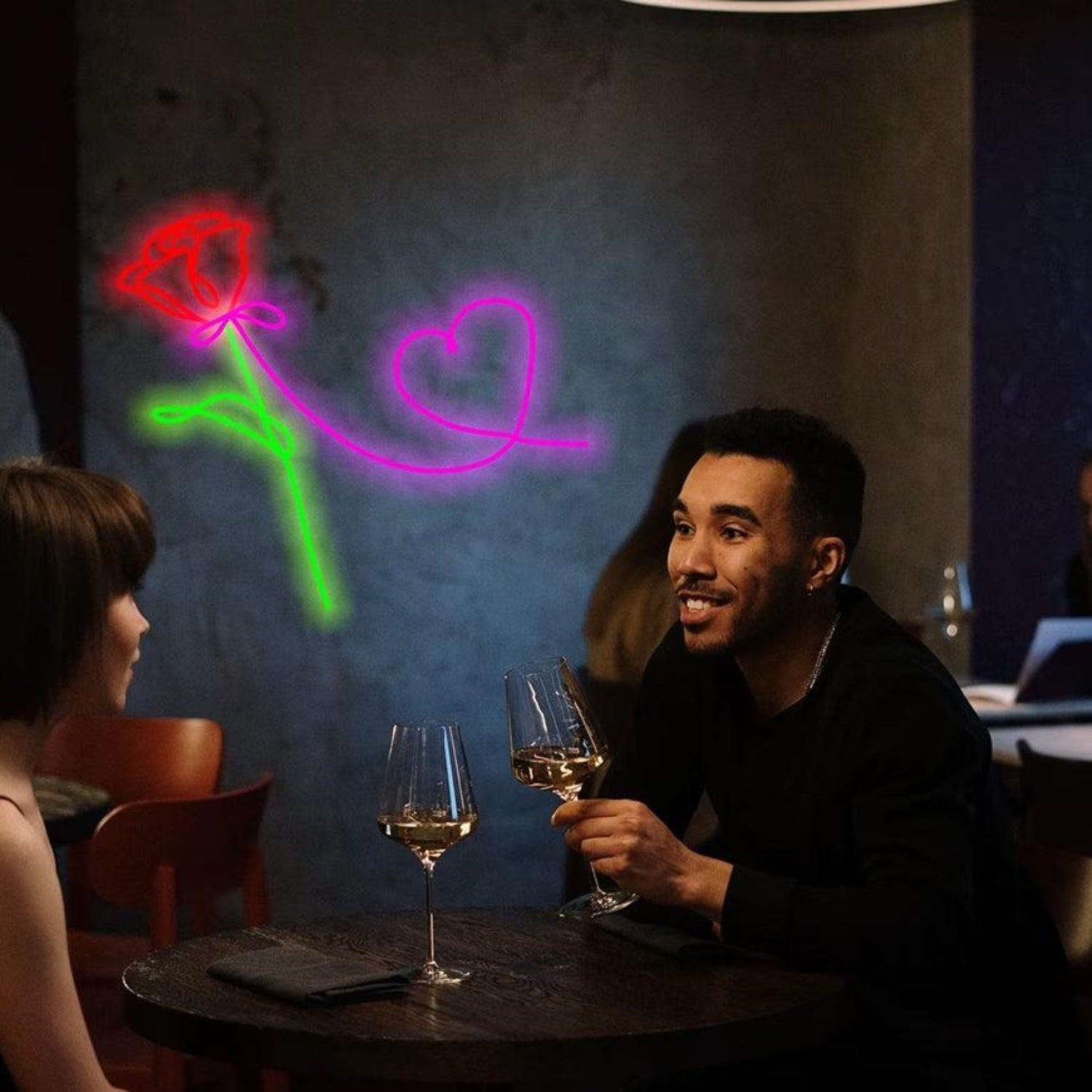 Yellow Rose Heart Led Neon Sign Valentine Cafe Decor | Shineneon