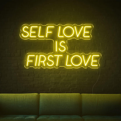 Yellow Self Love Is First Love Led Neon Sign For Indoor Home Decor | Shineneon