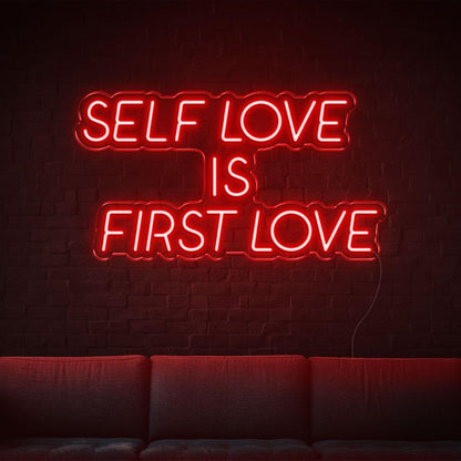 Yellow Self Love Is First Love Led Neon Sign For Indoor Home Decor | Shineneon