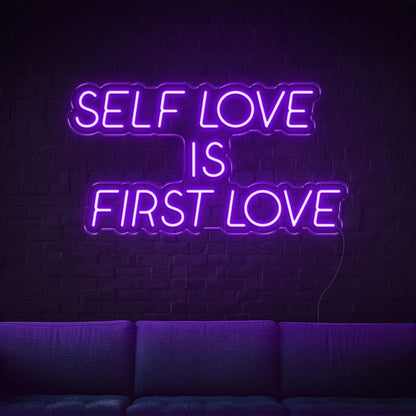 Yellow Self Love Is First Love Led Neon Sign For Indoor Home Decor | Shineneon