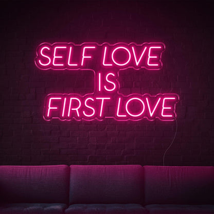 Yellow Self Love Is First Love Led Neon Sign For Indoor Home Decor | Shineneon