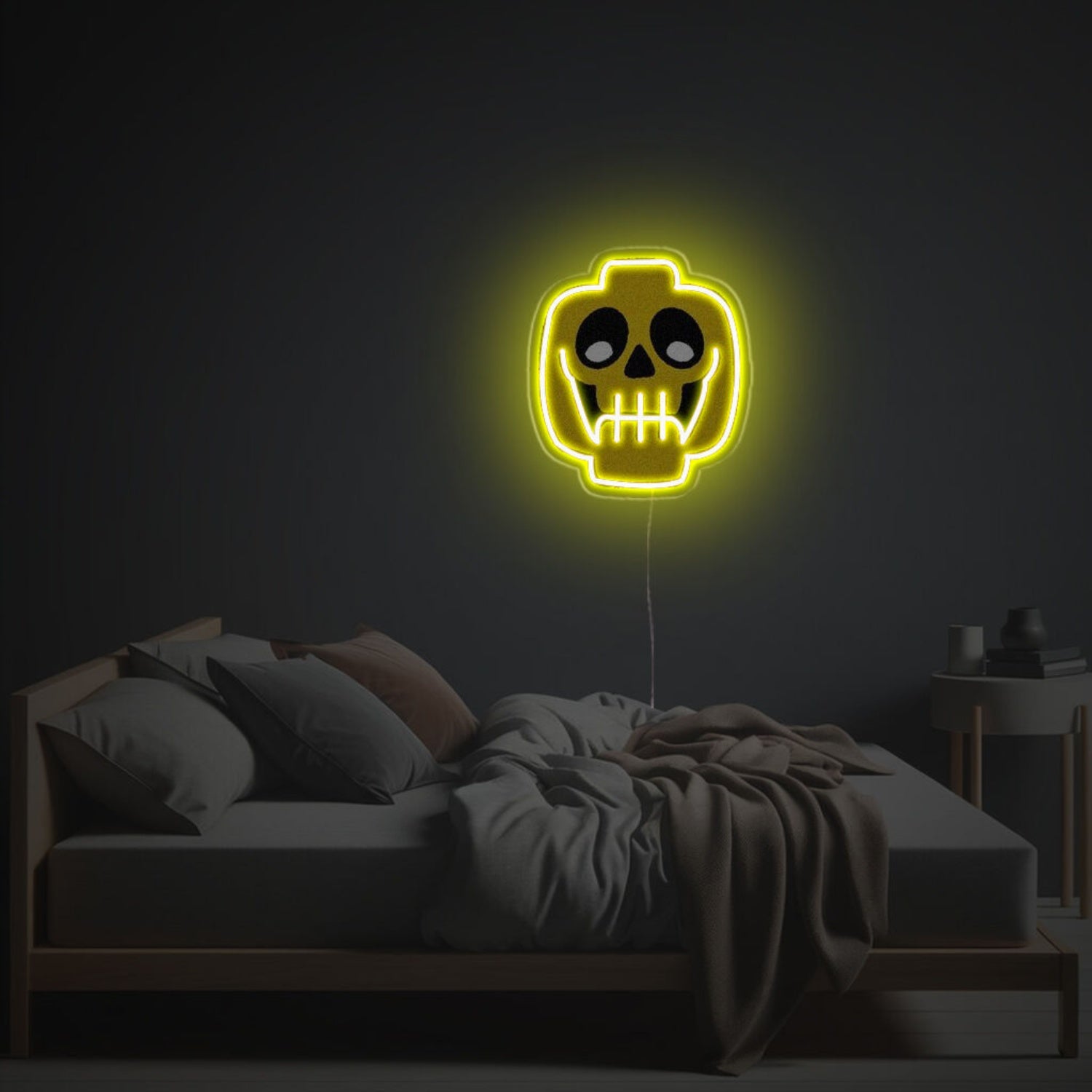 Yellow Skullful Lego Man Head Led Neon Acrylic Artwork | Shineneon