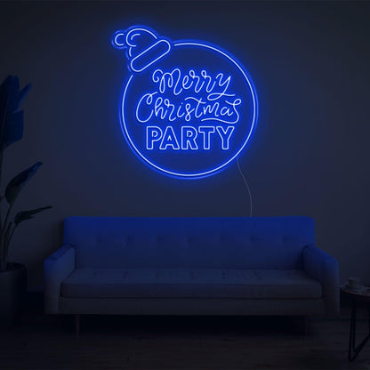 Yellow-Trimmed Christmas Ball Hat Led Neon Sign For Indoor Holiday Party Decor | Shineneon