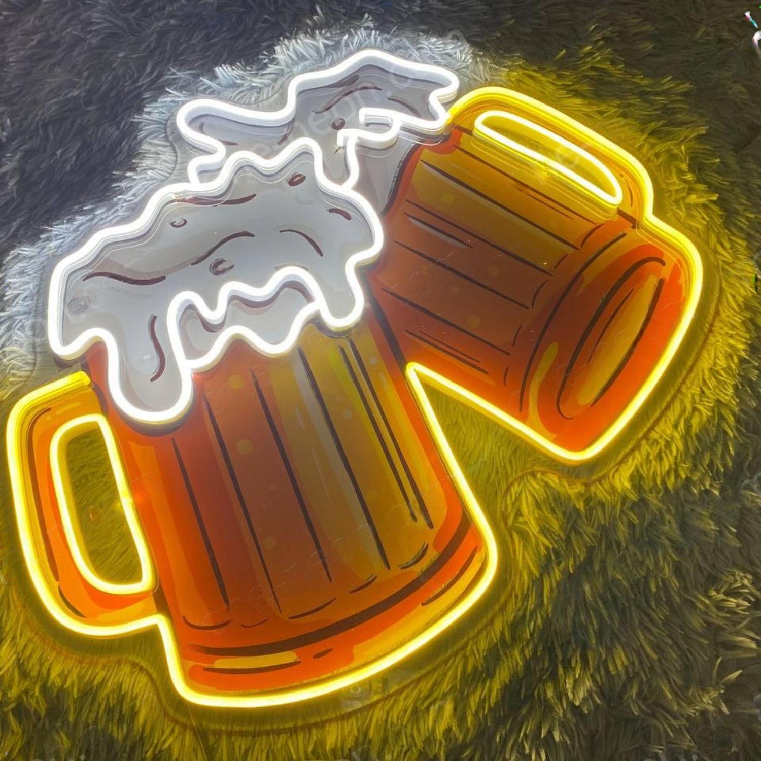 Yellow-White Cheers Beers Led Neon Sign For Bar Restaurant Decor | Shineneon