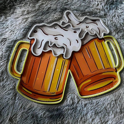 Yellow-White Cheers Beers Led Neon Sign For Bar Restaurant Decor | Shineneon