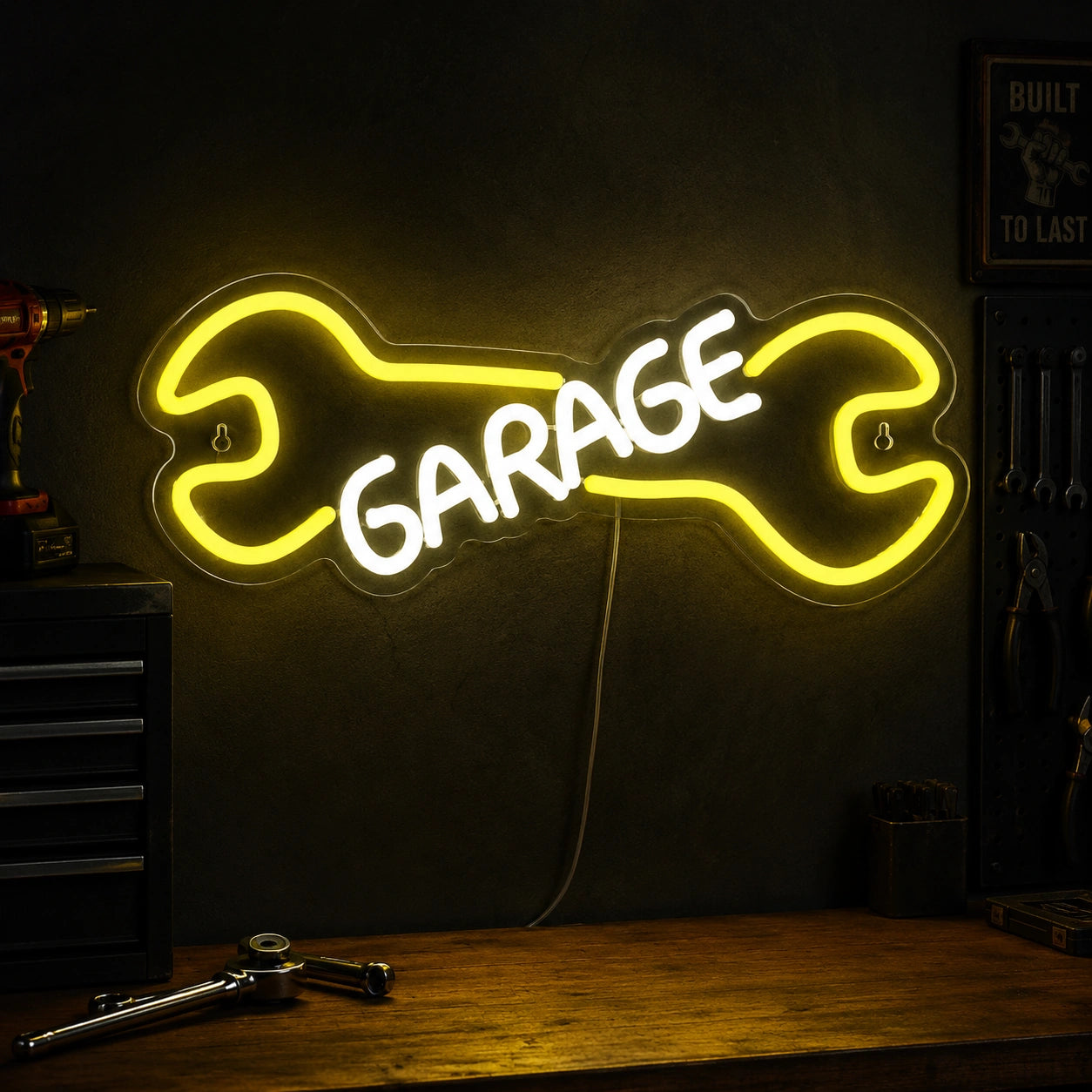 Yellow Wrench Garage Neon Sign LED Neon Sign high-converting product image