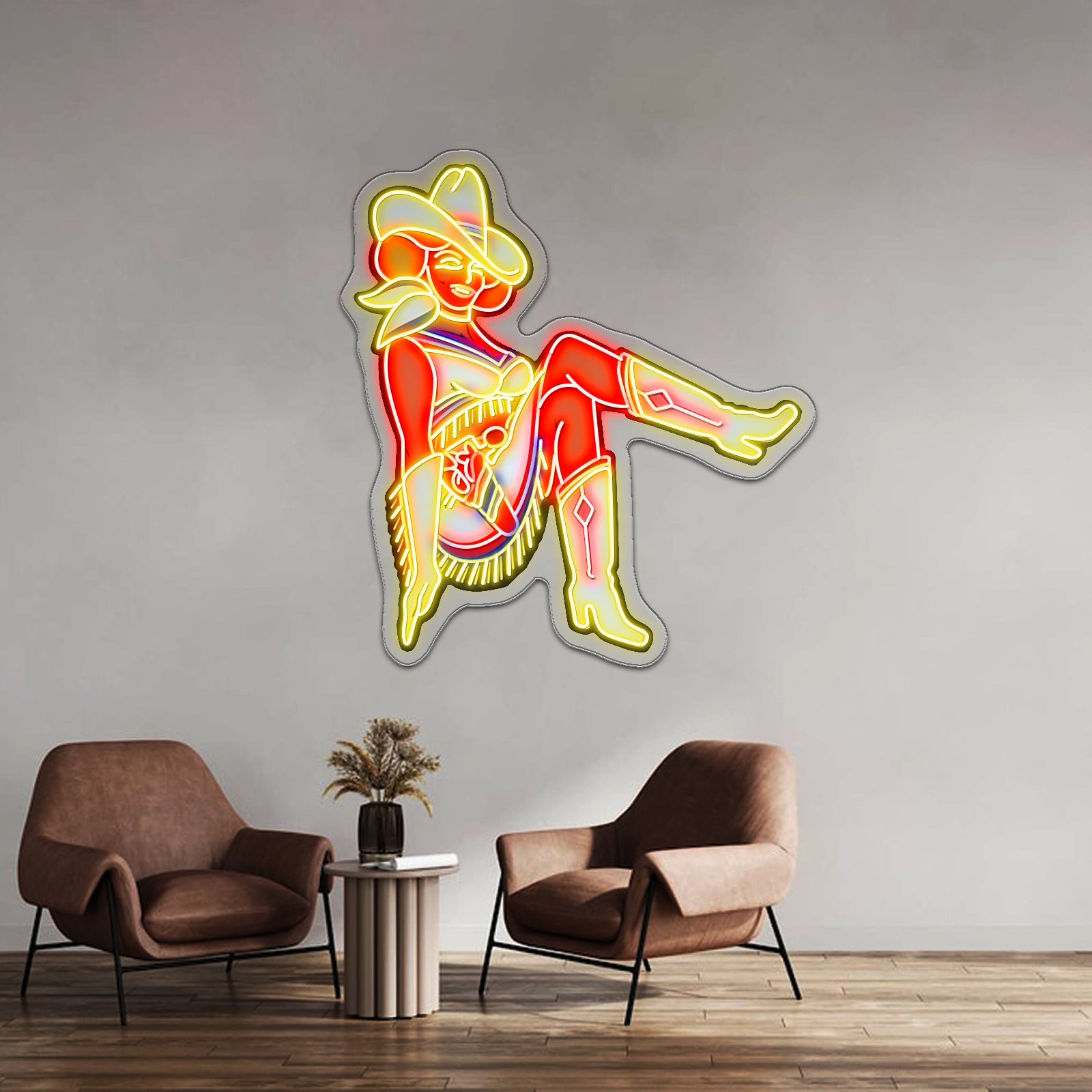Vegas Vickie Cowgirl Led Sign Business Neon Sign
